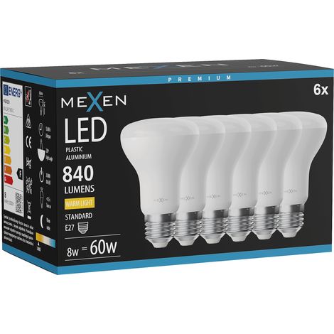 Mexen Nova 6x Ampoule LED E27, R63, 8W, Chaude - 3000K, 840 lm - L104-E27-0830-01x06 (1/5)