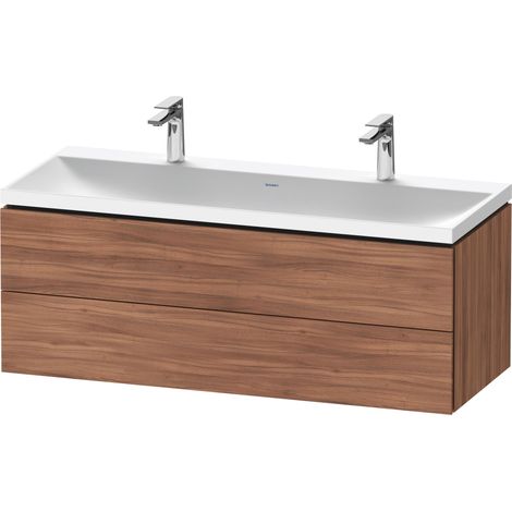 Duravit L-Cube conjunto en c suspendido, 2 cajones, 2 lavabos,