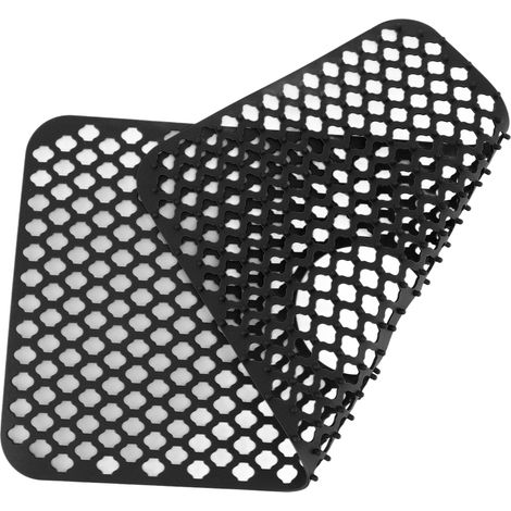 Tapis d'évier de cuisine isolé et creux, antidérapant, multifonctionnel, grande taille, en silicone noir. (1/5)