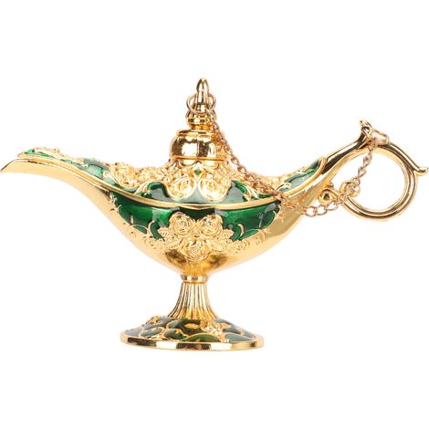Cette lampe magique arbore un motif en relief en alliage raffiné, inaltérable et captivant, idéal pour les chambres et les bureaux. Disponible en or et en vert, elle mesure 12 cm de diamètre. (1/5)