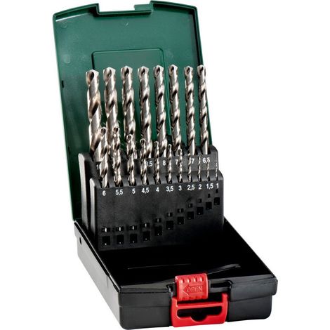 Metabo 627097000 19 Piece HSS Metal Drill Bit Set 1mm to 10mm High-Grade Steel