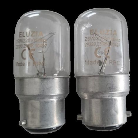 Ampoules incandescentes tubulaires - B22 - 25W - 28x65 mm - Lot de 2 (1/2)