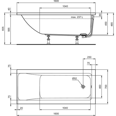 Ideal Standard Connect Air Baignoires de forme corporelle (1/8)