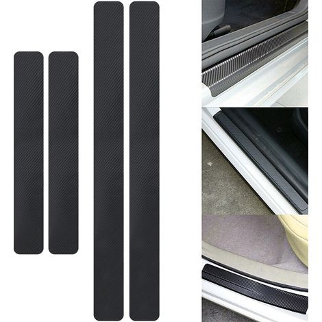 Kratzfeste Autoaufkleber / Türschutz / Anti-Flecken-Autofolie / 4D-Carbonfaser / Universell / Zuschneidbar / 4 Stück 60 x 6,8 cm 40 x 6,8 cm (1/5)