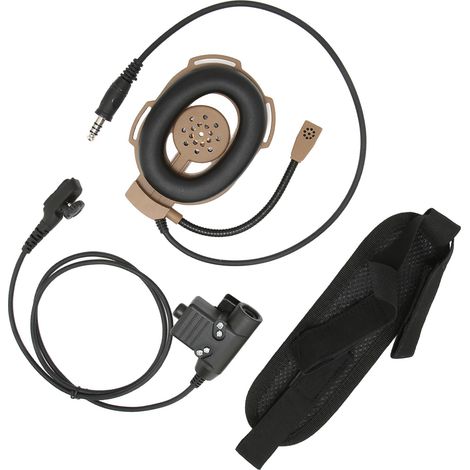 Casque unilatéral militaire HD01 haute résistance pour talkie-walkie Hytera PD-780, PD-785 et PD-788 (marron) (1/5)