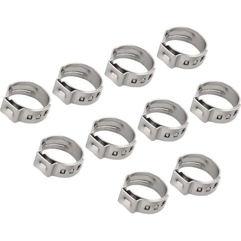 Schlauchschellen mit einem Ohr (12,8 mm – 15,3 mm / 0,5" – 0,6"), 50 Stück, Rohrschellen aus Edelstahl 304 – für die Rohrbefestigung in Haus und Garten