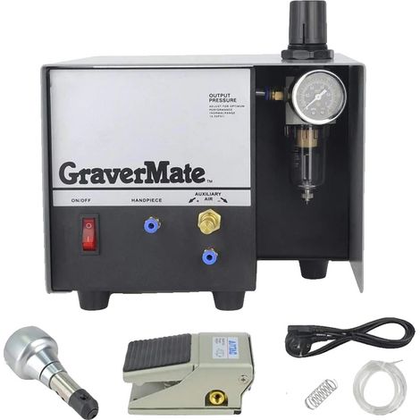 Pneumatische Gravurmaschine, Dual-Handstück-Kompatibilität, Einstellbare Schlaggeschwindigkeit, 220V (1/2)