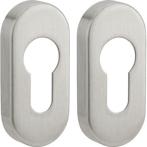 Coppia di rosette ovali 65 x 30 mm in acciaio inox per cilindro europeo – THIRARD