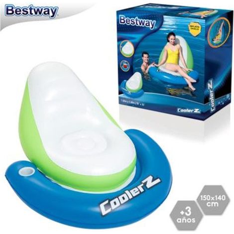Bestway 43136 galleggiante da piscina e da spiaggia Blu, Verde, Bianco Vinile Sedia a sdraio galleggiante (1/7)
