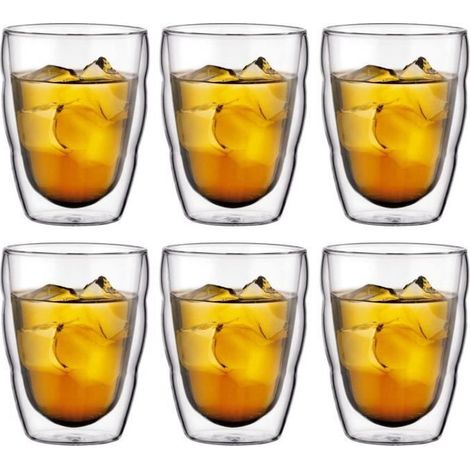 Set 6 verres thermo - BODUM - Pilatus - Double paroi - 0.25 l - Transparent (1/4)