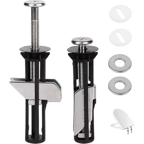 Juego de 2 pernos universales largos de acero inoxidable para asiento de inodoro, fijación de bisagra de liberación rápida, repuesto para fijaciones de bisagra de asiento de inodoro.