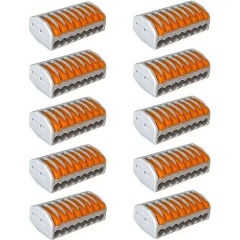 10Pcs Premium PCT-218 Levier-Ecrou Fil Connecteur Set, 8 Ports Conducteur Compact Fil Connecteurs, Compact Connecteur Ressort Bornier (1/4)