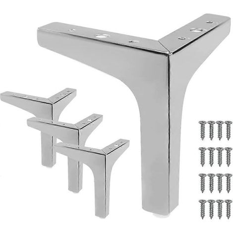 Pieds de meuble réglables 17 cm/7 pouces, ensemble de 4 pieds de meubles dorés pieds de table, pieds de meubles triangulaires en métal pieds de canapé, pieds de rechange noirs de 17 cm/7 pouces. (1/5)
