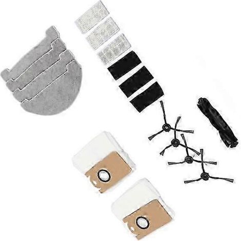 Kit d'accessoires universel pour aspirateurs robots : brosse principale + brosse latérale + filtre HEPA + serpillère. Compatible avec de nombreuses marques de consommables de rechange pour la maison. (1/4)