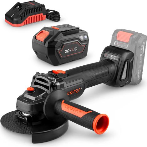 Dnipro-M Meuleuse d'Angle sur Batterie 20V Brushless, Disque 125mm, 2 Vitesses, Démarrage en Douceur, pour Tronçonner, Ébarber et Poncer, avec Batterie 6Ah et Chargeur. DGA-201BC Ultra