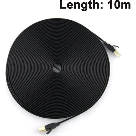 Cable Ethernet Cat 7 - Blindé - 10 Gbps - 600 MHz - RJ45 Doré - Plat - Compatible Cat 5 Cat 6 - 3 m (1/5)
