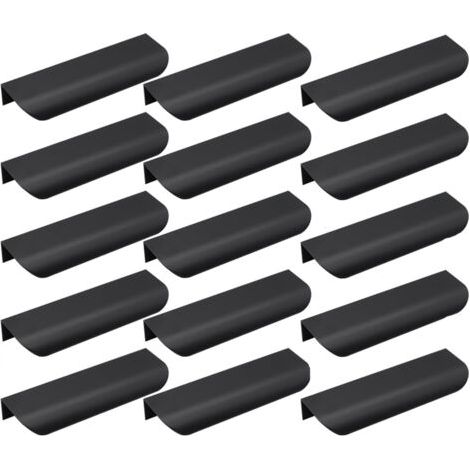 15 pcs Poignée d’Armoire, Invisible Poignées Meuble Tiroir, Poignées de porte Dissimulées Poignée Encastrée Affleurante Pour tiroirs portes d'armoires,Commode, Distance du Trou-96mm (1/5)
