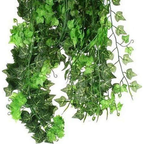 Hicollie® 10Pcs Plante Lierre Artificielle Guirlande Feuille Vigne Pr Maison Jardin 2.4m