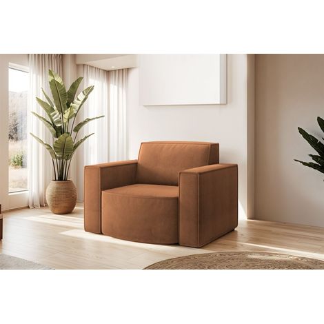 Sessel Designersessel PALMA in Stoff Noel Ziegelrot (1/2)