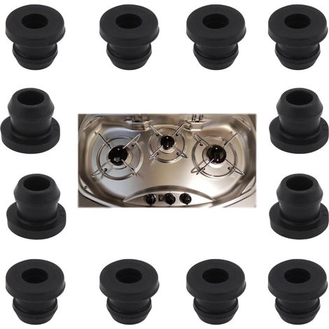 24 pies de goma inoxidables para autocaravanas, tapas protectoras de goma, gomas para rejilla de cocina compatibles con Dometic, Smev, Thetford y varillas de 5 mm.