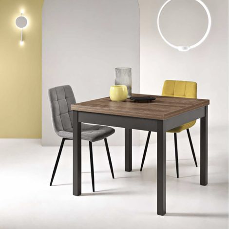 Tavolo in legno da cucina a libro da 90 cm a 180 cm Teak - UGO (1/5)