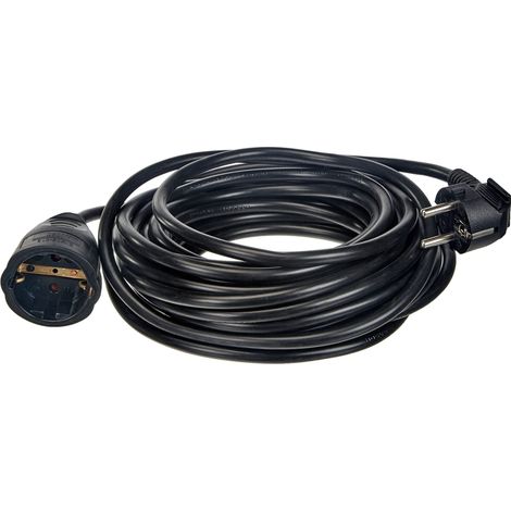 UNITEC Schuko - Prolunga H05VV-F3G1,5mm², IP 20, 10 m, colore: Nero
