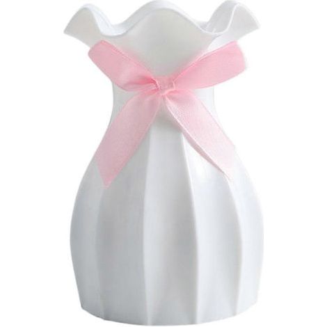 Bouteille en plastique, petite boîte à bonbons de mariage fraîche, vase en plastique personnalisé en dentelle européenne PUWF0480 blanc (1/5)