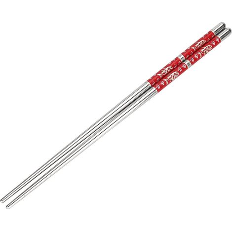 Wiederverwendbare Sushi-Essstäbchen aus Edelstahl, verziert (1/3)