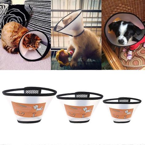 Cône étanche pour chien Elizabeth Collar, protection et cicatrisation des plaies, cône pour chat E-5- (1/4)