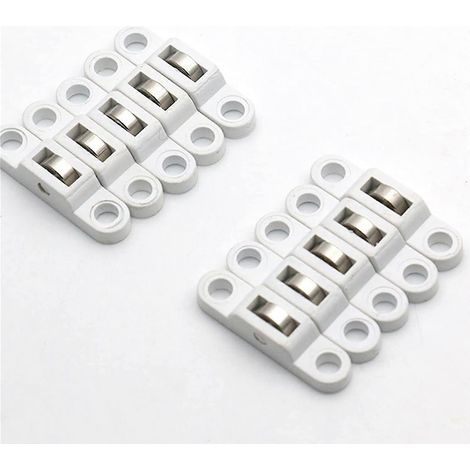 Lot de 10 roulettes coulissantes pour portes et fenêtres en plastique (couleur : blanc) (1/5)