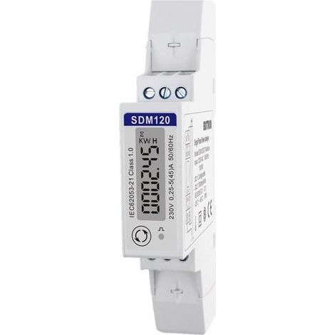 1 Compteur électrique Monophasé 45A Rail DIN Modbus RS485 Écran LCD MID (1/4)