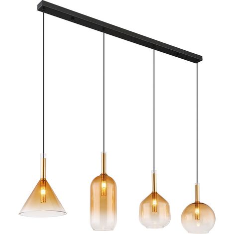Globo - lampada a sospensione - Lopusa - ambra - vetro - grande (1/5)