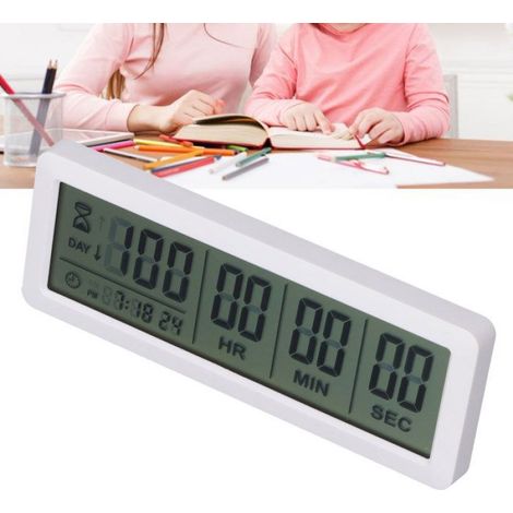 minifinker Timer des jours de compte à rebours numériques Timer du compte à rebours numériques 999 jours sport podometre Noir Blanc (1/4)