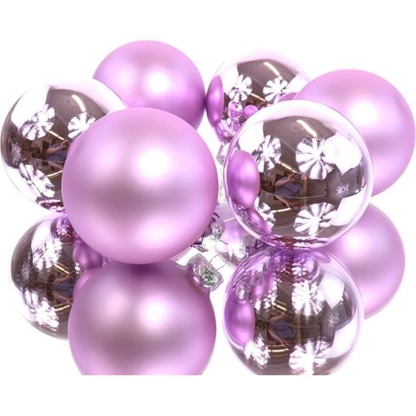 Decoris® Christbaumkugeln Lilac Breeze lila Ø 8 cm 6er Pack - Glas (1/2)