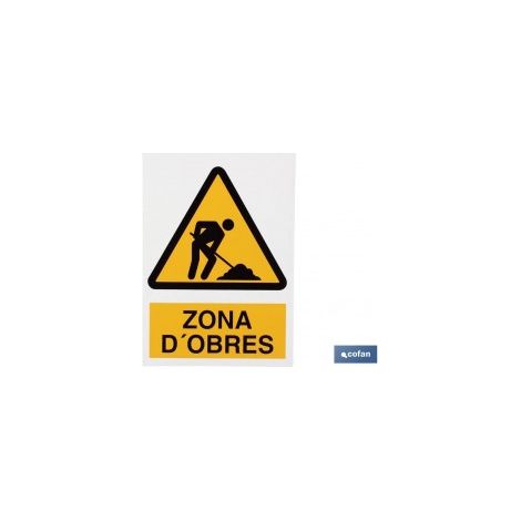 Panneau de signalisation en polystyrène 297 x 210 mm pour zone de travaux