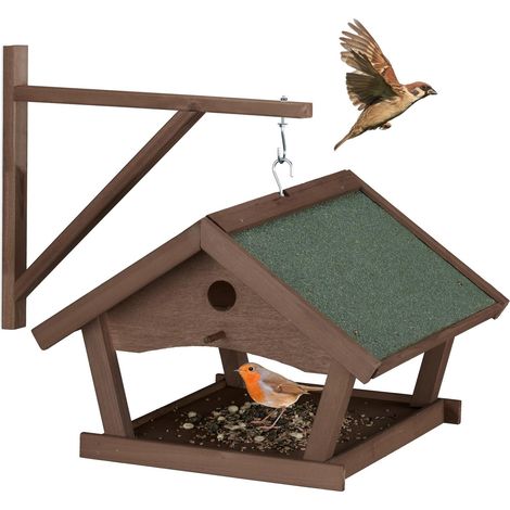 Mesa para pájaros de pared marrón (1/5)