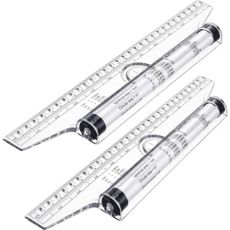 Lot de 2 Règle à rouleau,Plastique transparent,30 cm,Dessin technique,Étudiants,Bureau (1/5)