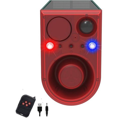 Allarme esterno con sensore di movimento a energia solare, suono da 130 dB e luce stroboscopica per una maggiore sicurezza. (1/5)