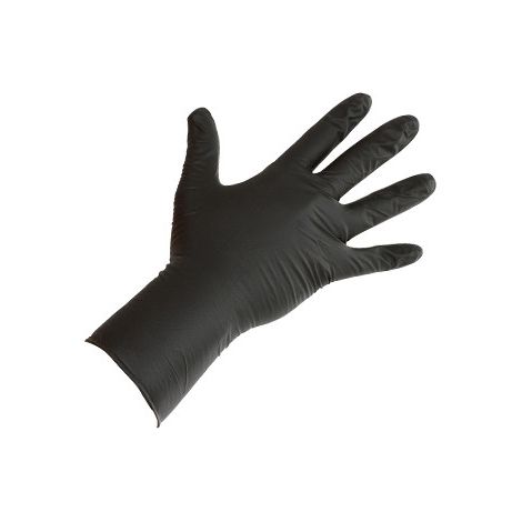 Boîte de 50 gants Nitriles longs noirs - X Taille S