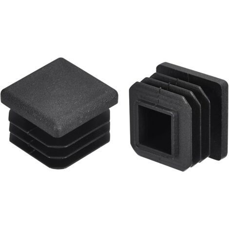 Lot de 20 bouchons carrés en plastique pour tube de 20 mm x 20 mm (0,79 pouce) pour rampe d'escalier, garde-corps, tube noir (1/5)