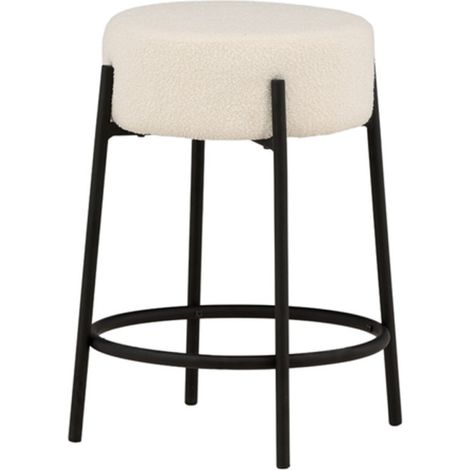 Tabouret de Bar Bouclette "Tucson" 60cm Blanc (1/5)