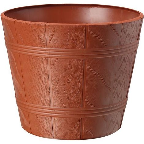 Holzähnlicher Blumentopf 0 Terrakotta FORM-KUNSTSTOFF