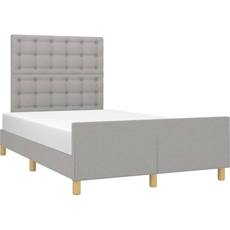 Bettgestell ohne Matratze Hellgrau 120x200 cm Stoff vidaXL (1/4)