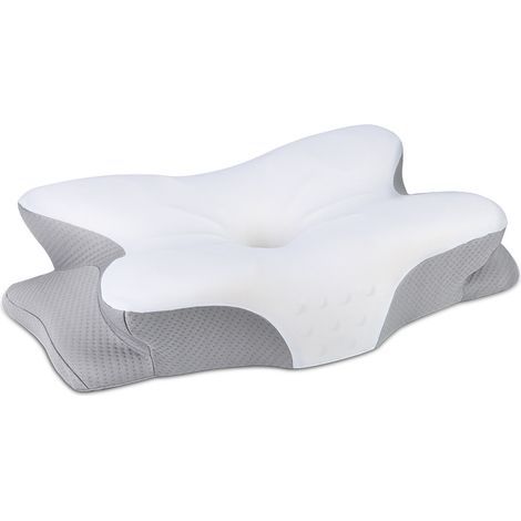 Oreiller cervical papillon, mousse à mémoire de forme ergonomique pour soulager les douleurs cervicales – Gris (1/5)