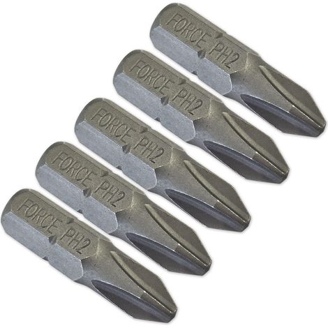 Set di 5 punte di avvitamento corte da 25 mm per avvitatore - impronta cruciforme PH2
