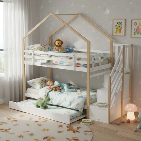 Etagenbett 90x200 cm Mit Ausziehbett 90x190 cm (1/5)