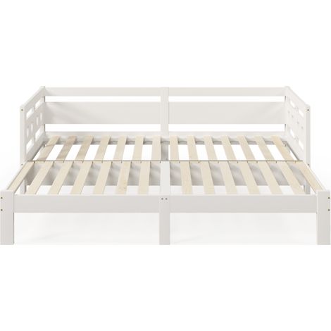 Cama nido extensible 90 x 200 cm de madera blanca con 2º cama diseño corazón HOMVRA (1/5)