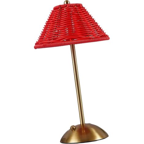 Generic Lampe de Table LED, Chevet Sans Fil, En Rotin Tressé (1/5)