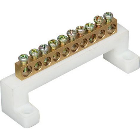 10 Holes Terminal Block, Brass Electrical Wiring Terminal Block, Screw Terminal Block with Protective Cover, Can Be Used in Electrical Appliances and Circuits (1/5)