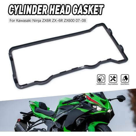 Cylinder head cover gaskets for valve chamber, compatible with Kawasaki Ninja ZX-6R 636 (2007-2008).